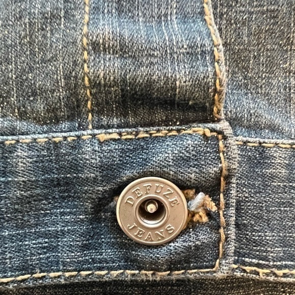 No Fuze USA Vintage Early 2000’s Womans Denim Crop Top Jacket With Glitter Sz M - Picture 5 of 7